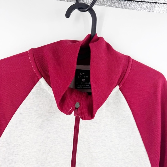 ✅ Nike Dri-Fit Shirt Size XS Qtr Zip Pullover GREY PINK COLOR BLOCK - Picture 2 of 8